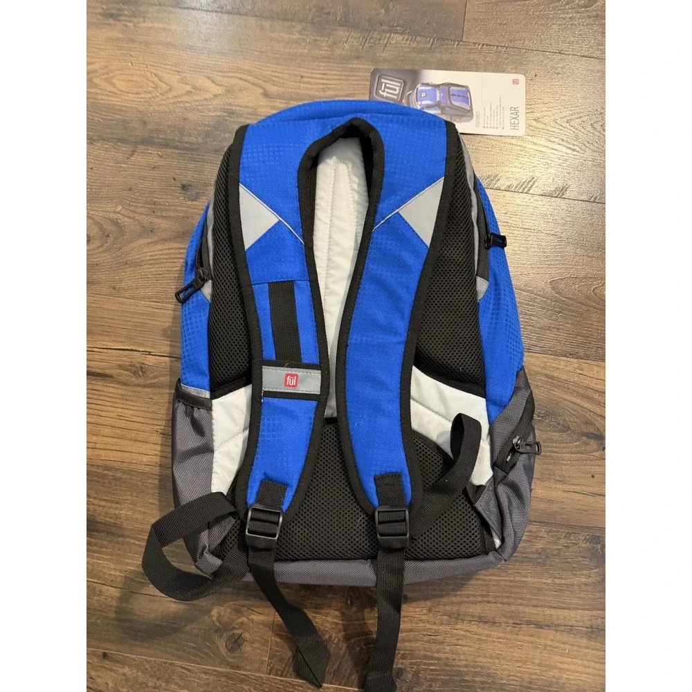 NEW Fūl Hexar Laptop Tablet Case Bag Backpack Blue & Gray 18